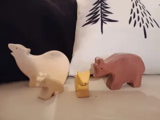 Juguetes madera  artesanales animales bosque