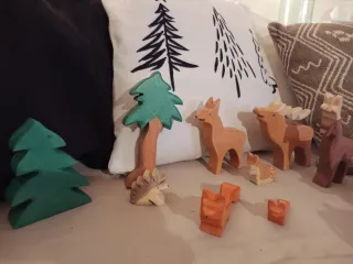 Juguetes madera  artesanales animales bosque