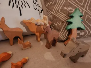 Juguetes madera  artesanales animales bosque