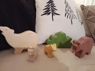 Juguetes madera  artesanales animales bosque
