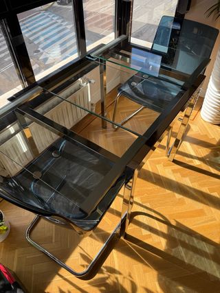 Silla Tobias IKEA Transparente y Negra