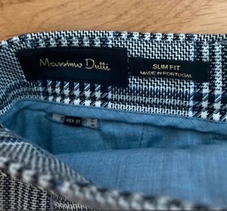 Pantalón Massimo Dutti Cuadros Gris