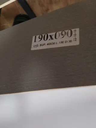 Somier 90cm Negro/Gris