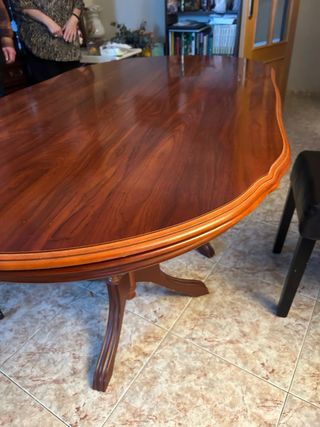 Mesa de comedor extensible de madera