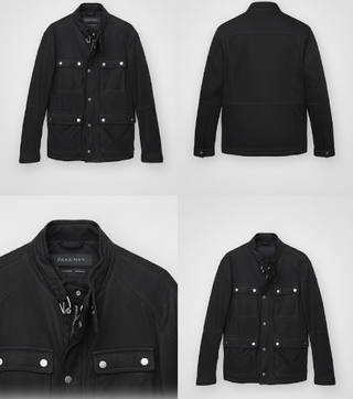 Cazadora militar Zara negra Talla L