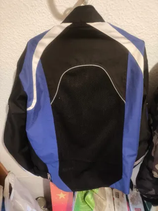 Chaqueta Motorista Negra y Azul