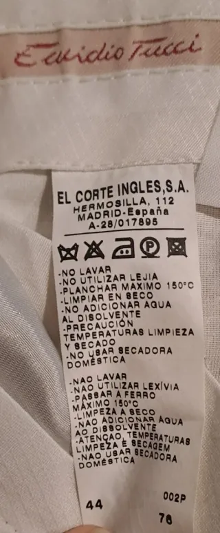 Pantalón Clásico Emilio Tucci Talla 44