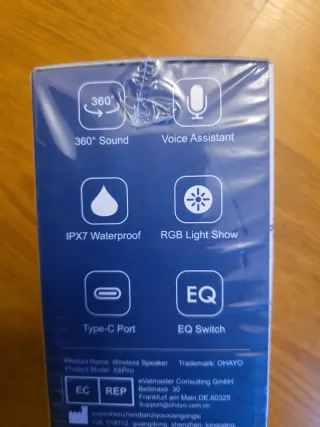 Altavoz Bluetooth Ohayo X8 Negro/Multicolor