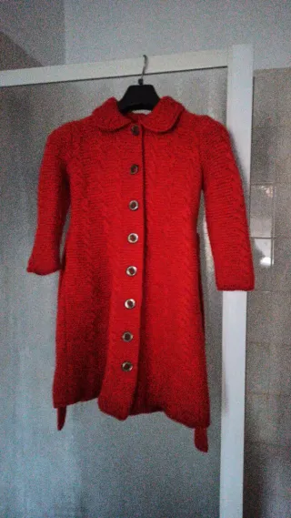 Cappotto lana bambina rosso