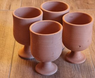 Set 4 Tazze Marocchine Terracotta Fatte a Mano