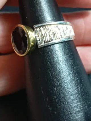 Anillo Plata Ley Granate,talla exacta 23, 5 mm