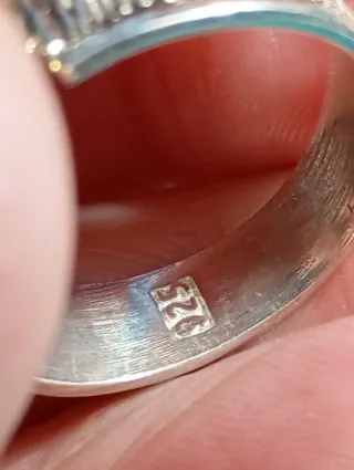 Anillo Plata Ley Granate,talla exacta 23, 5 mm