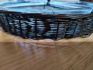 Plato para snacks con cesta y 4 compartimentos