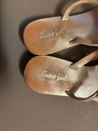 Infradito Vintage Particolari Vera Pelle e Metallo