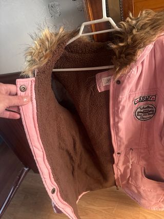 Abrigo rosa forrado talla M