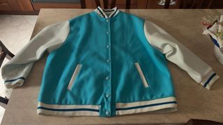 Giacca bomber stile college azzurra donna Lumina