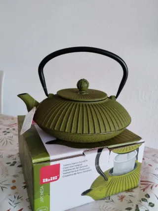 Tetera de hierro fundido verde Ibili