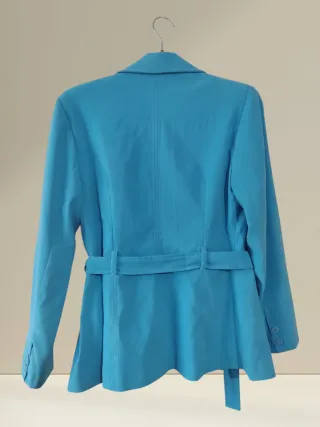 Casaco pele de pêssego azul