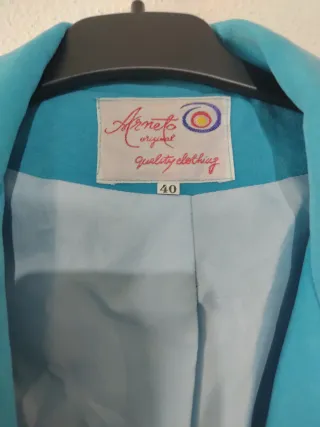 Casaco pele de pêssego azul