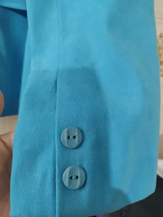 Casaco pele de pêssego azul