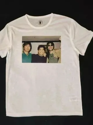 T-shirt Oasis & Maradona Bianca