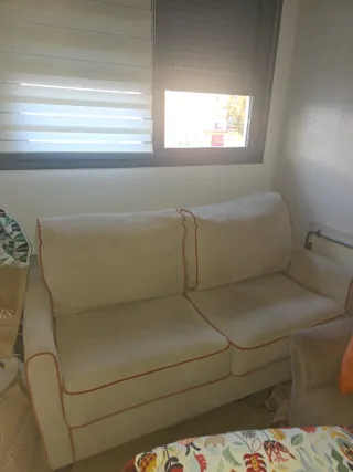 Sofá Cama Beige Tela