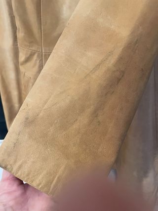 Abrigo levita piel color camel