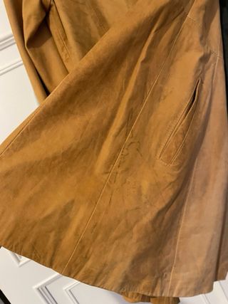 Abrigo levita piel color camel