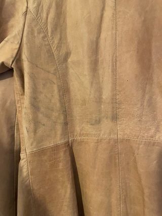 Abrigo levita piel color camel