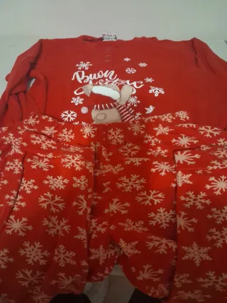 Pigiama natalizio bambina rosso 8 anni