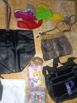 Lote de bolsos, monedero y cinturones