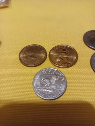 Lote monedas dólar y medio dólar