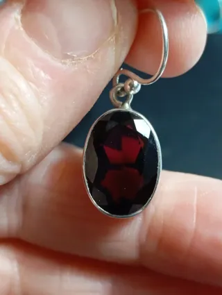 Pendientes Plata Ley granate