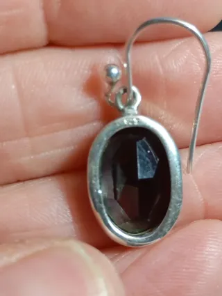 Pendientes Plata Ley granate