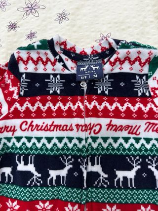 2 Pijamas Navidad Bebé gemelos 6-9 Meses