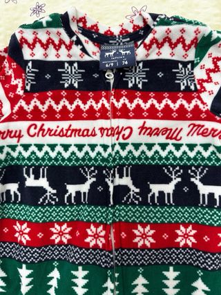 2 Pijamas Navidad Bebé gemelos 6-9 Meses