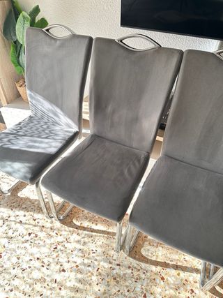 Juego de 4 sillas de comedor grises