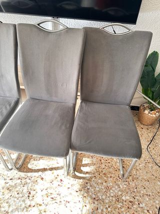 Juego de 4 sillas de comedor grises