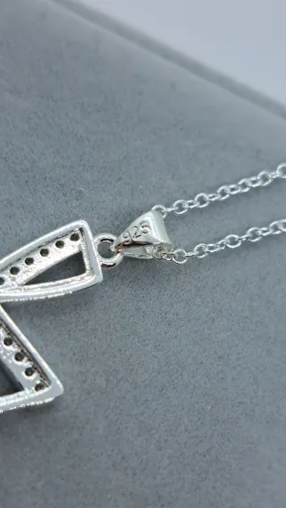 Collar Cruz Circonitas Blancas Plata 925