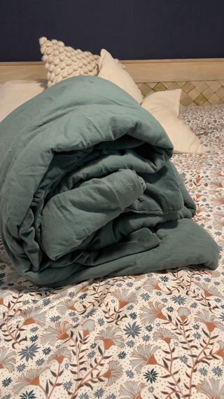 Colcha Zara Home Verde Musgo edredón topper