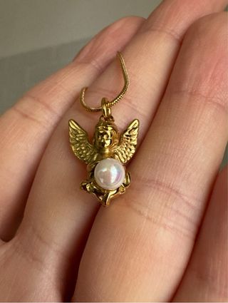 Collana Angelo con Perla Placcata Oro 18K