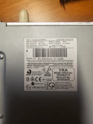 Sistema Audio PSA 9818777680