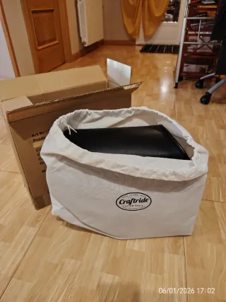 Alforja Honda Rebel Negra Cuero.