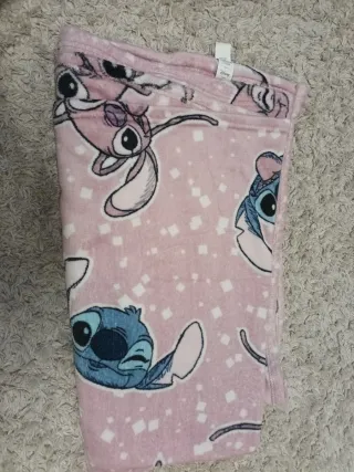 Manta suave rosa Stitch Disney