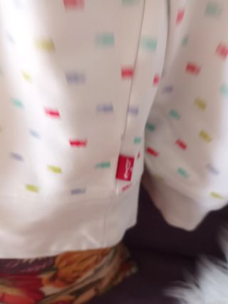 Sudadera Levi's Blanca Estampada usada en una ocas