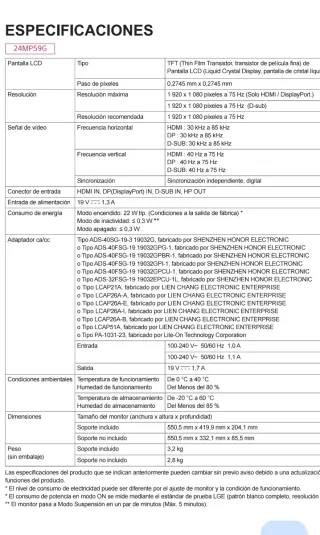 Monitor Gaming LG 27 Negro