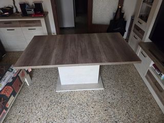 Mesa comedor y centro a juego madera