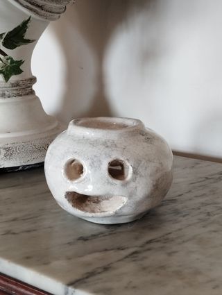 Luminária Porta Vela em Cerâmica Artesanal