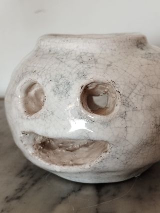 Luminária Porta Vela em Cerâmica Artesanal