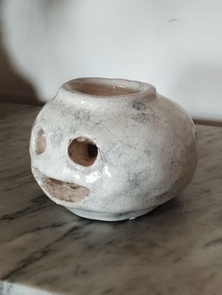 Luminária Porta Vela em Cerâmica Artesanal